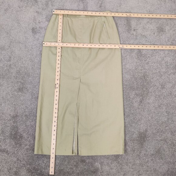 FE Edition Women's Maxi Skirt in Green Size 12 Cotton Old Money Quiet Luxury - Picture 12 of 15